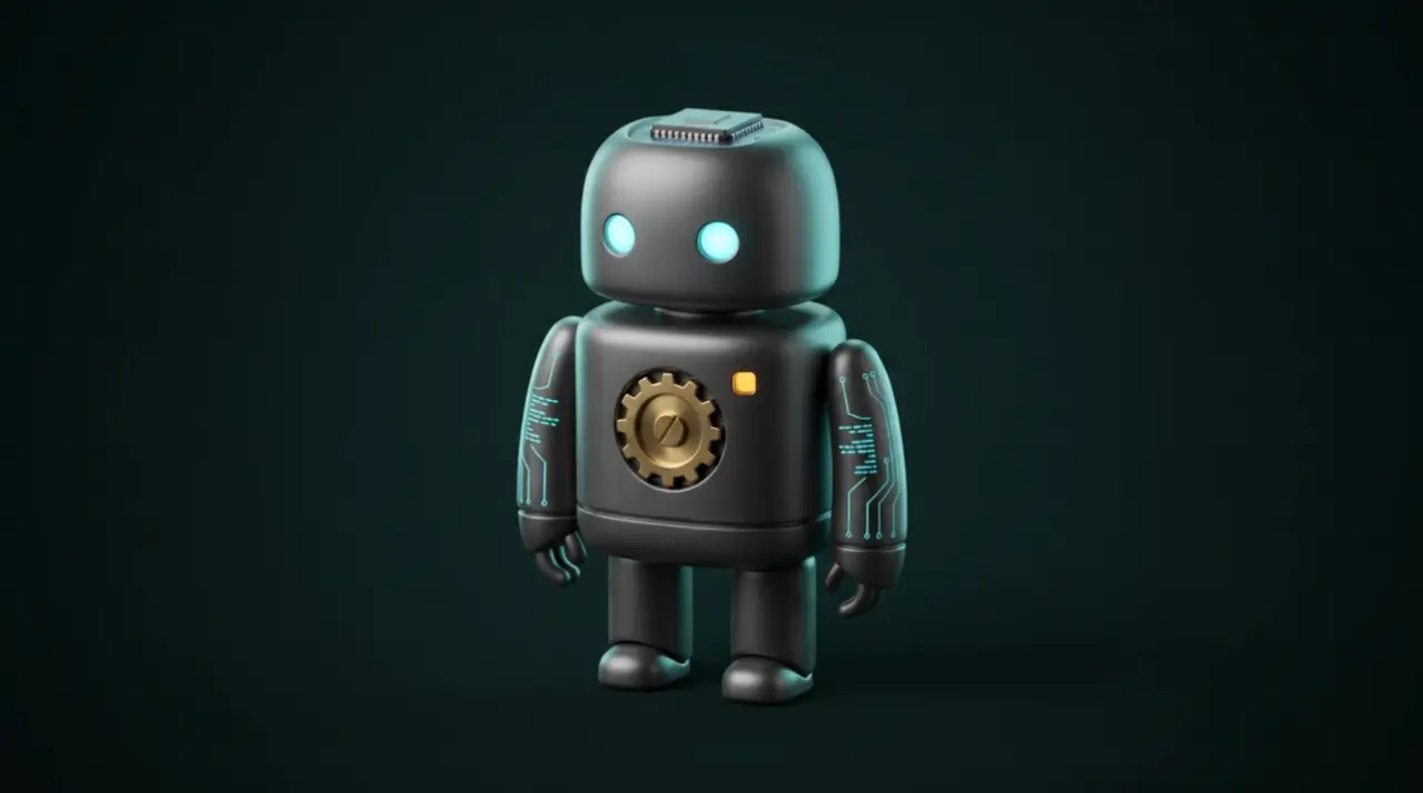 A small assistant robot, assembled and switched on